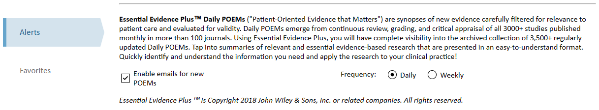 EE Plus POEMs Daily Alerts Sign up section